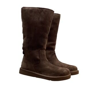 UGG Tall Suede Lace Up Back Boots Chocolate Brown Women's Size 7